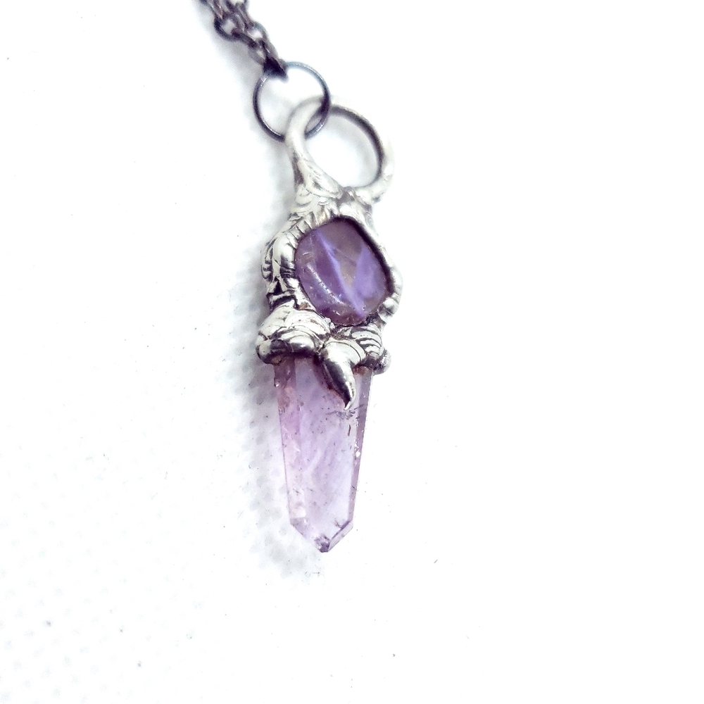Charoite and amethsyt Crystal Necklace Handmade Jewelry Gothic style - Picture 8 of 13